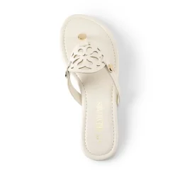 Hollow Cut-Out Thong Flat Sandals