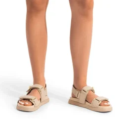Hook And Loop Straps Flat Sandals