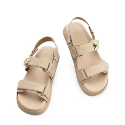 Hook And Loop Straps Flat Sandals