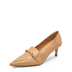 Horsebit Detail Pointed Toe Kitten Heel Pumps