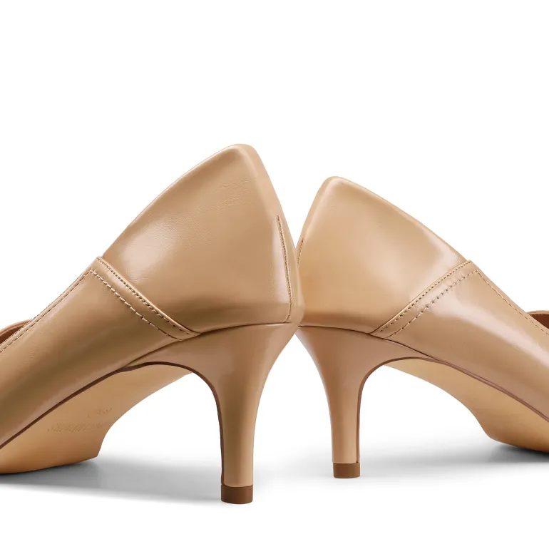 Horsebit Detail Pointed Toe Kitten Heel Pumps