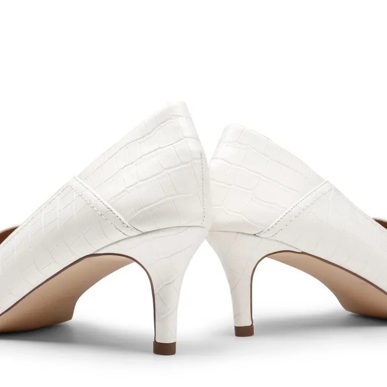 Horsebit Detail Pointed Toe Kitten Heel Pumps