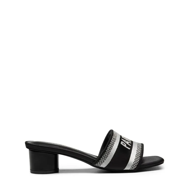 Jacquard Cylindrical Heel Slide Sandals