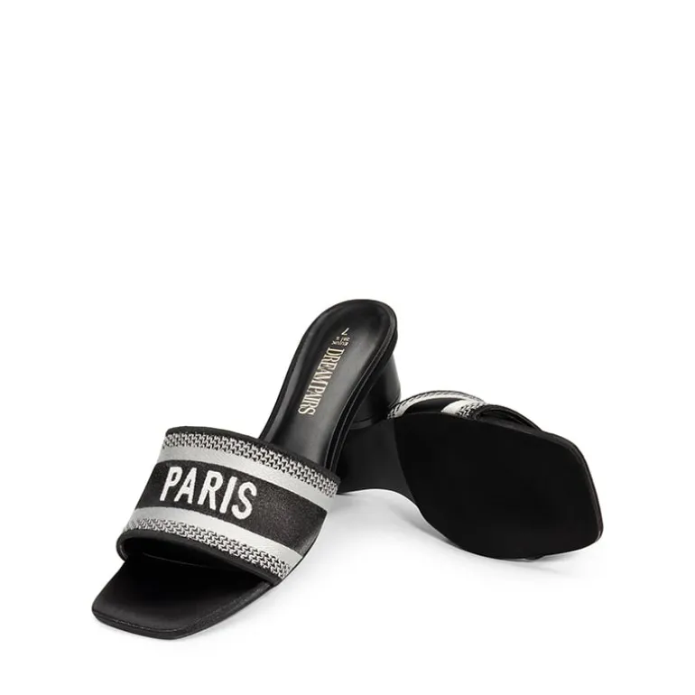 Jacquard Cylindrical Heel Slide Sandals