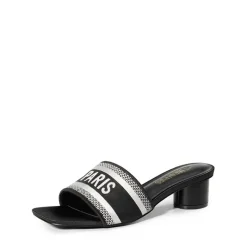 Jacquard Cylindrical Heel Slide Sandals