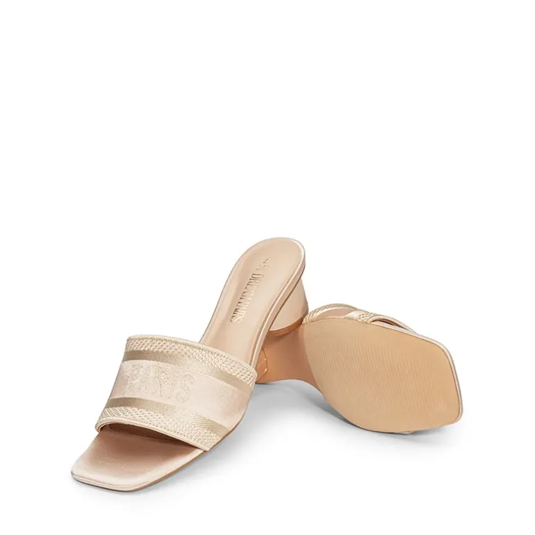 Jacquard Cylindrical Heel Slide Sandals
