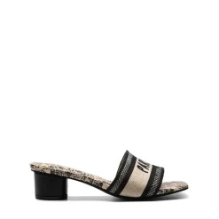 Jacquard Cylindrical Heel Slide Sandals