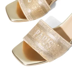 Jacquard Cylindrical Heel Slide Sandals