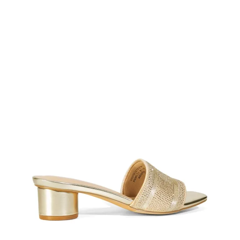 Jacquard Cylindrical Heel Slide Sandals