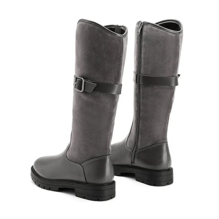 Kids Buckle Knee High Riding Boots