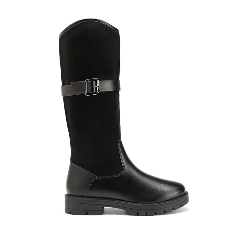 Kids Buckle Knee High Riding Boots