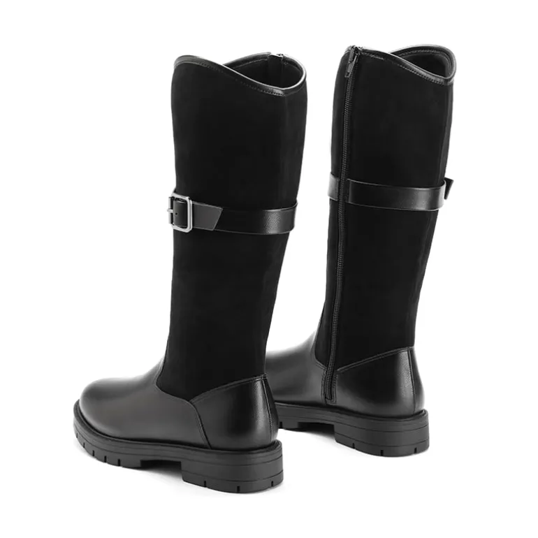 Kids Buckle Knee High Riding Boots