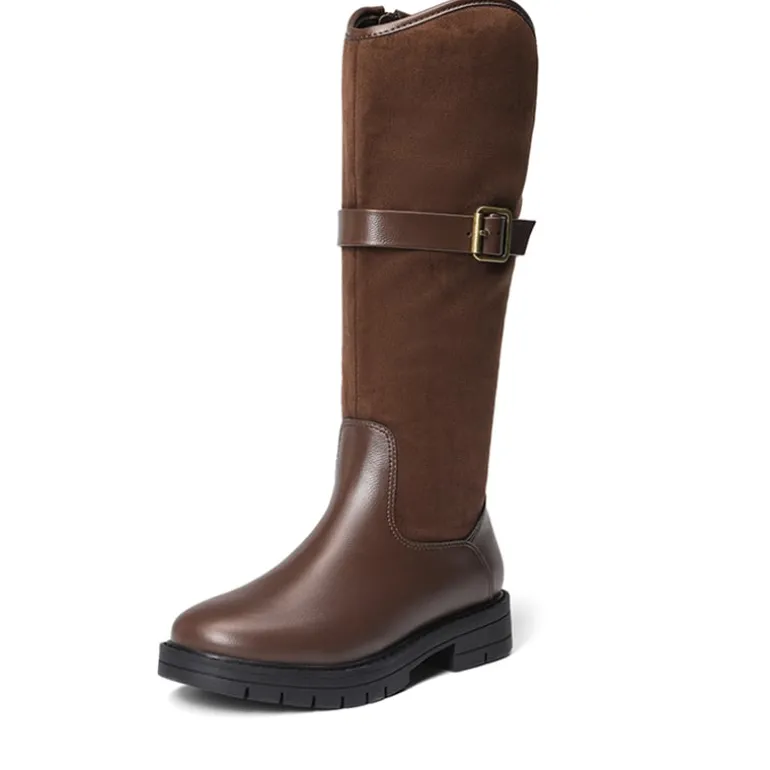Kids Buckle Knee High Riding Boots