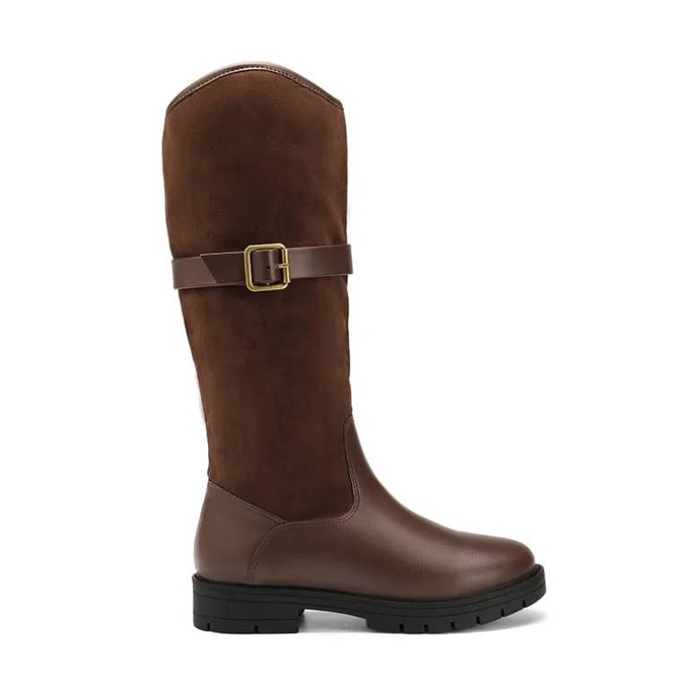 Kids Buckle Knee High Riding Boots