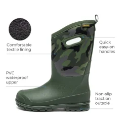 Kids’ Camo Pull-On Winter Snow Boots