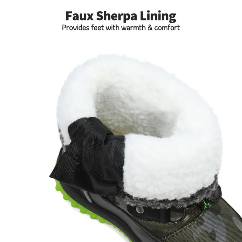 Kids Camouflage Slip Resistant Snow Boots