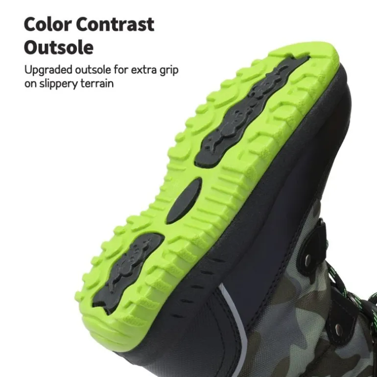 Kids Camouflage Slip Resistant Snow Boots