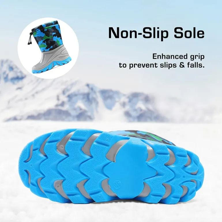 Kids’ Camo Waterproof Winter Snow Boots