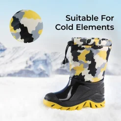 Kids’ Camo Waterproof Winter Snow Boots
