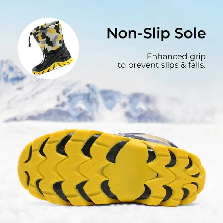 Kids’ Camo Waterproof Winter Snow Boots