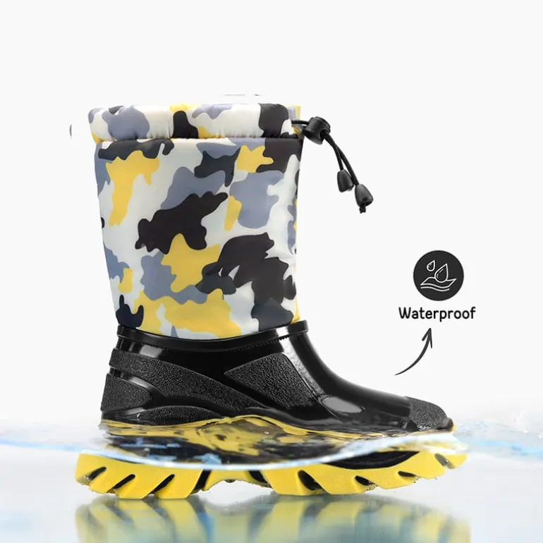 Kids’ Camo Waterproof Winter Snow Boots