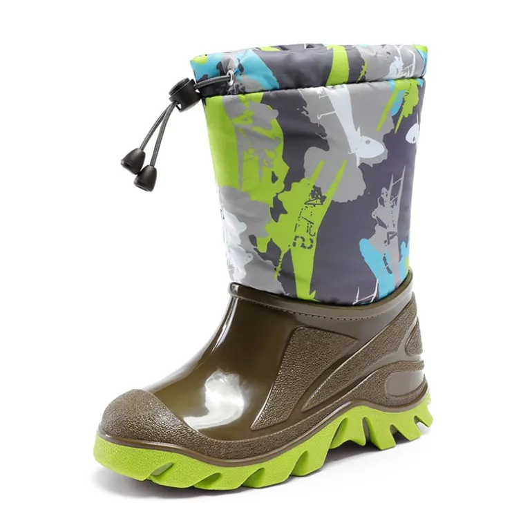 Kids’ Camo Waterproof Winter Snow Boots