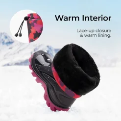 Kids’ Camo Waterproof Winter Snow Boots