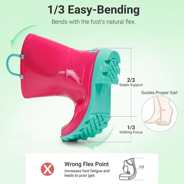 Kids' Easy-on Waterproof Rain Boots