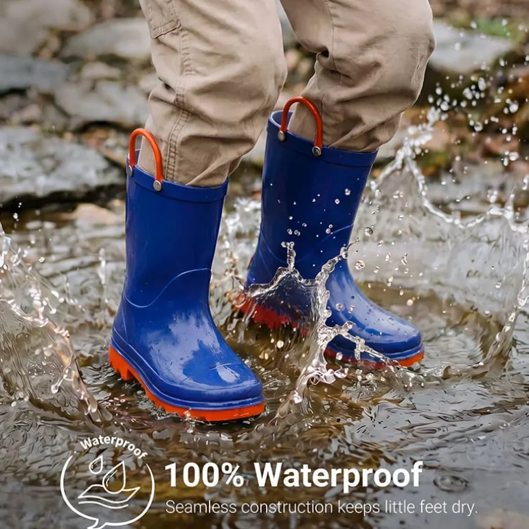 Kids' Easy-on Waterproof Rain Boots