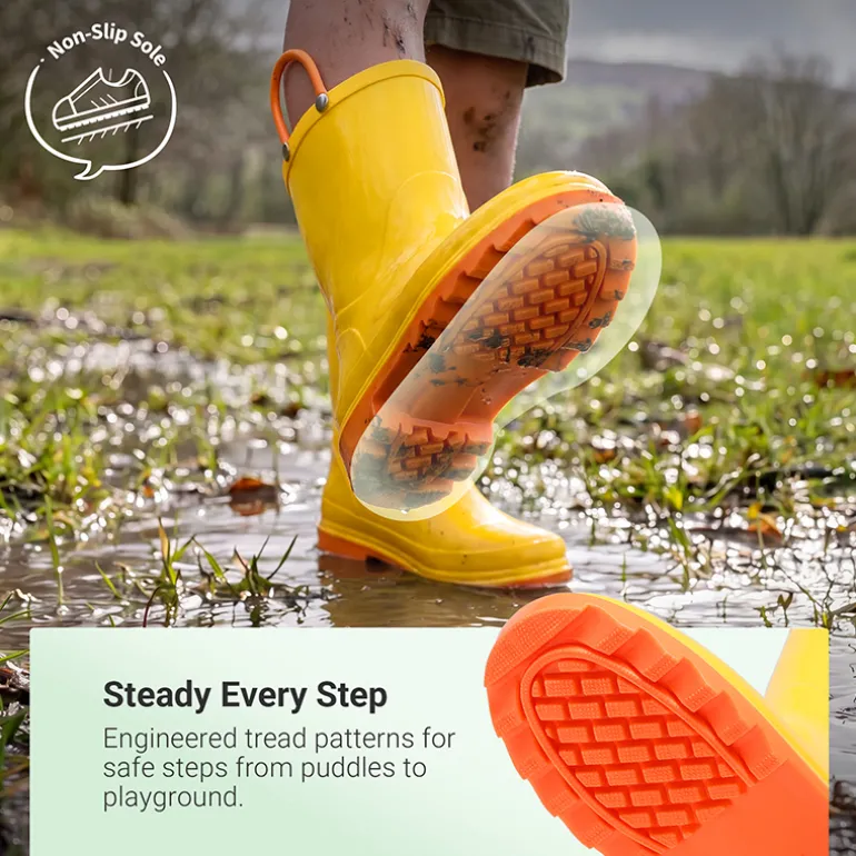 Kids' Easy-on Waterproof Rain Boots