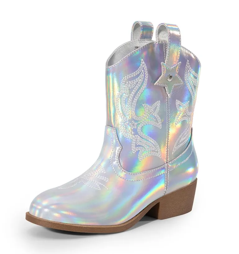 Kids’ Embroidered Slip-On Cowgirl Boots