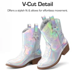 Kids’ Embroidered Slip-On Cowgirl Boots