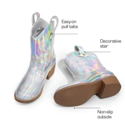 Kids’ Embroidered Slip-On Cowgirl Boots