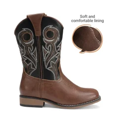 Kids’ Embroidered Square Toe Cowboy Boots