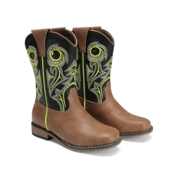 Kids’ Embroidered Square Toe Cowboy Boots