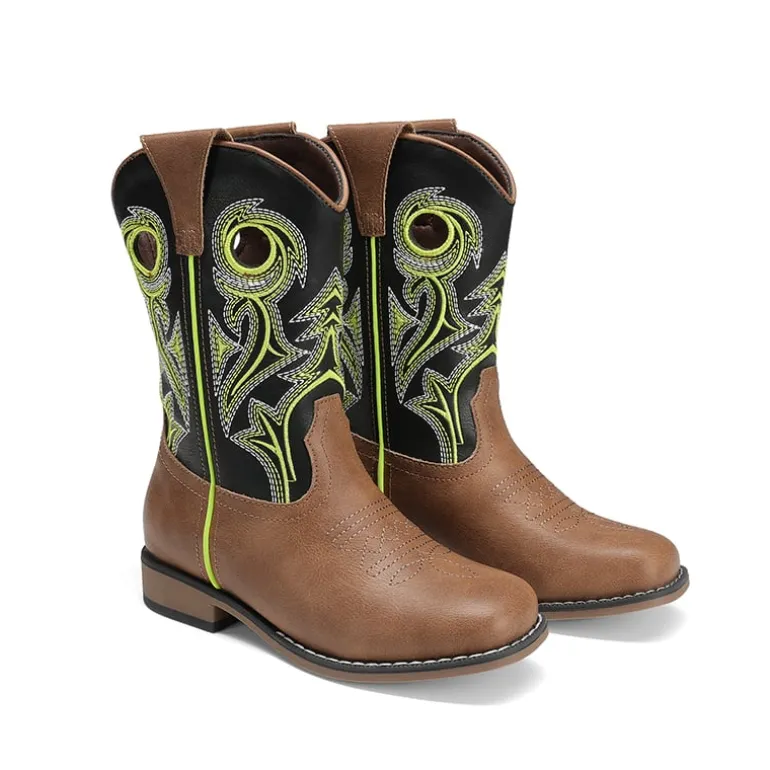 Kids’ Embroidered Square Toe Cowboy Boots