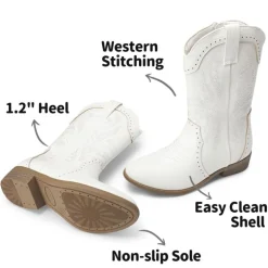 Kids Embroidery Western Cowboy Boots