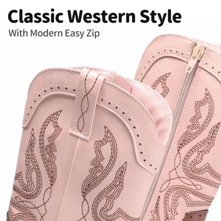 Kids Embroidery Western Cowboy Boots