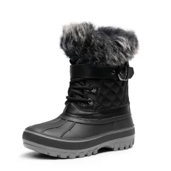 Kids Faux Fur Trim Mid-calf Boots