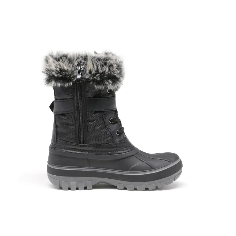 Kids Faux Fur Trim Mid-calf Boots