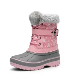 Kids Faux Fur Trim Mid-calf Boots