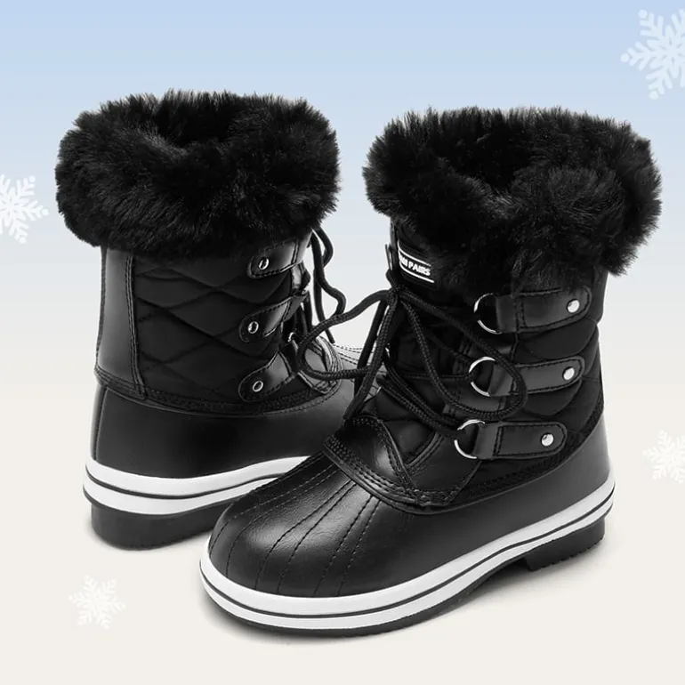 Kids Faux Fur Winter Snow Boots