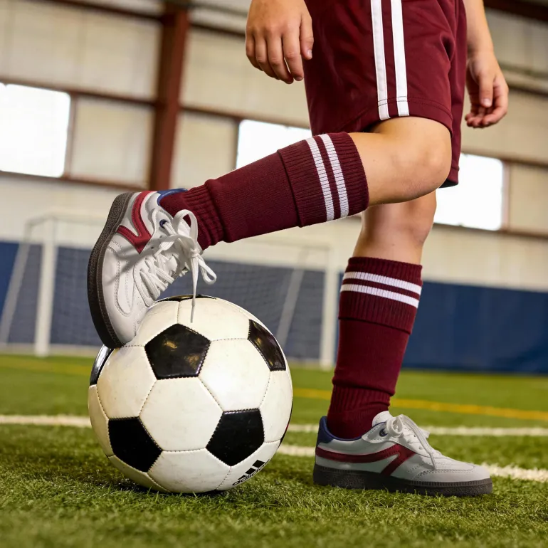 Kids Faux Suede Toe Cap Soccer Cleats