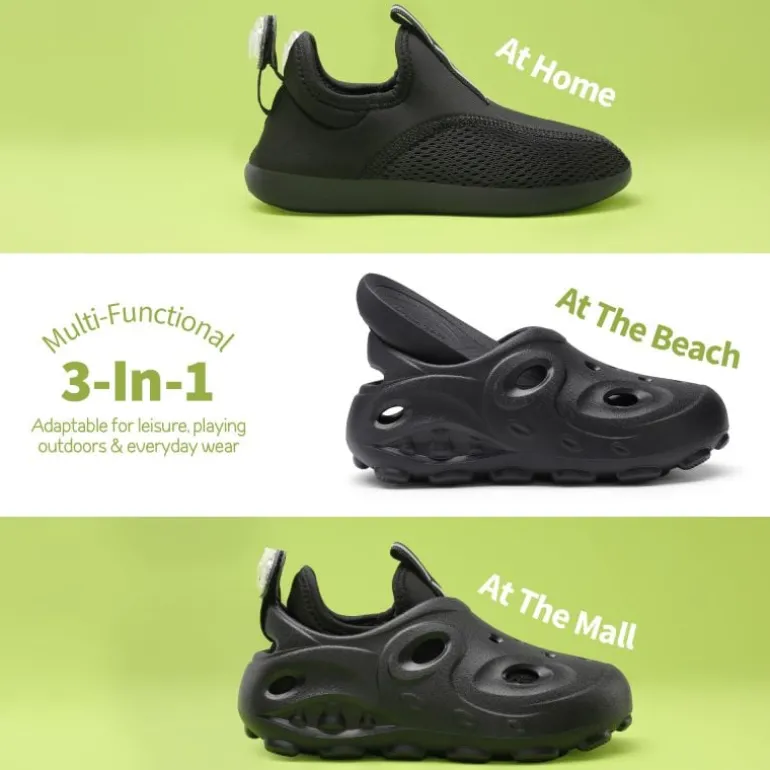 Kids 3 in 1 Lightweight Slip On Outdoor Shoes
