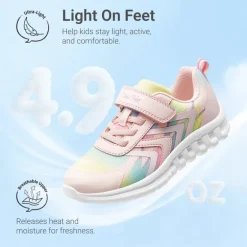 Kids’ Lightweight Mesh Running Shoes with Hook-and-Loop Strap