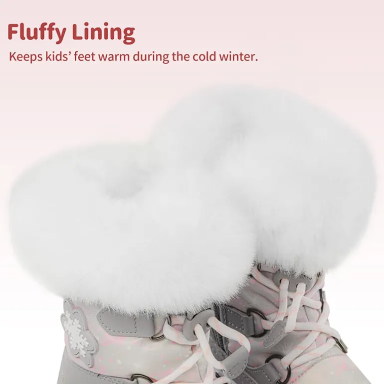 Kids Non-Slip Fur Lined Snow Boots