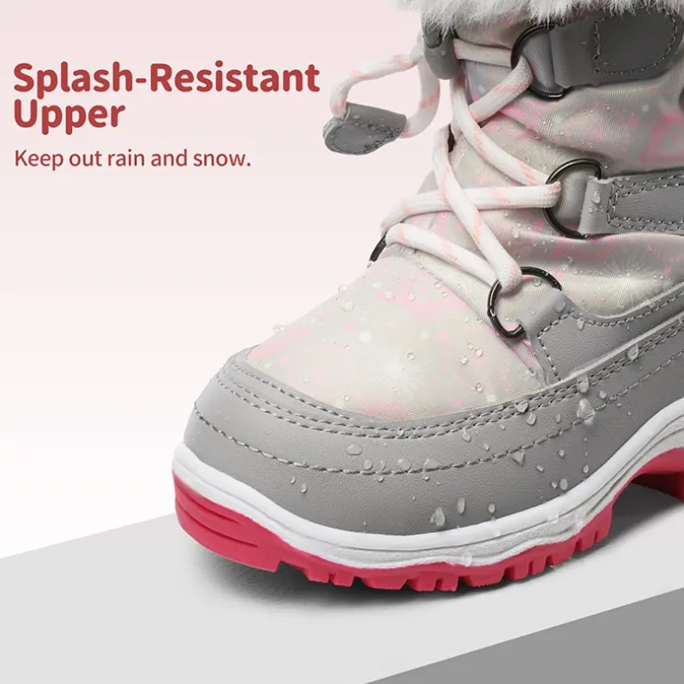 Kids Non-Slip Fur Lined Snow Boots