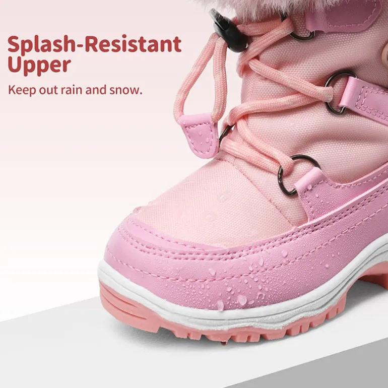 Kids Non-Slip Fur Lined Snow Boots