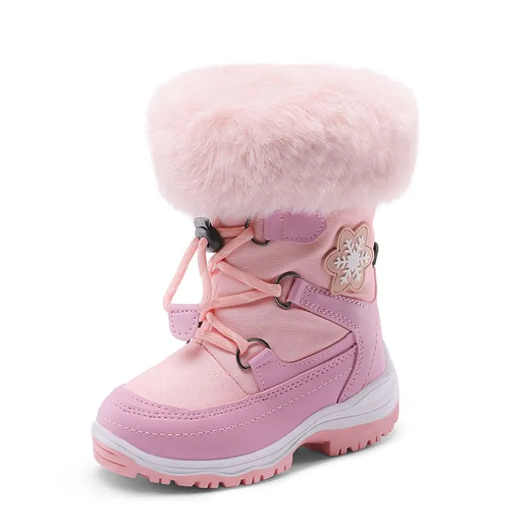 Kids Non-Slip Fur Lined Snow Boots