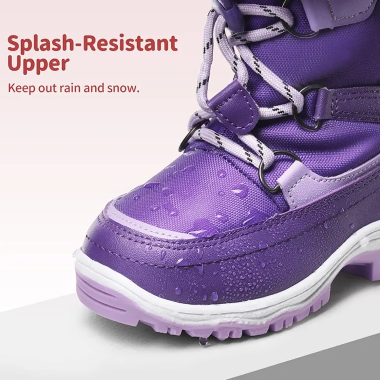 Kids Non-Slip Fur Lined Snow Boots
